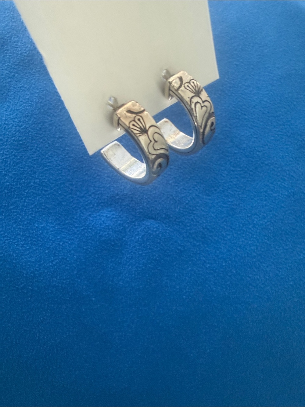 Brighton Silver Floral Heart Hoop Earrings